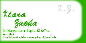 klara zupka business card